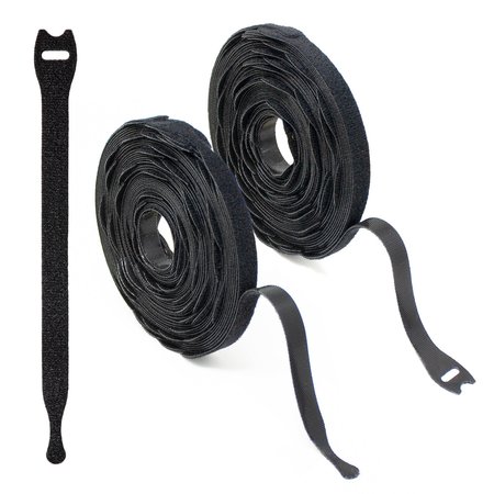 WRAP-IT Self-Gripping Cable Ties Roll - 8-inch (100-Pack) - Reusable Hook and Loop Ties A4100-CTR-8BL